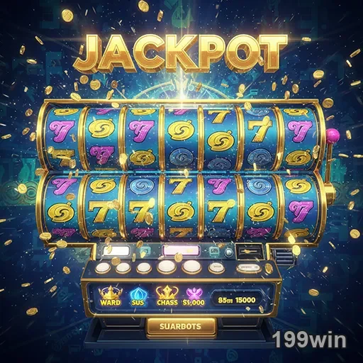 Imagem do jogo de caça-níqueis no site 199win, destaque para o tema e símbolos coloridos das slots.